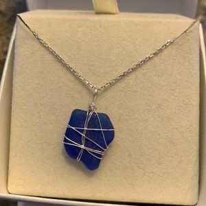 Handmade Genuine Seaglass on 20in Silver Necklace